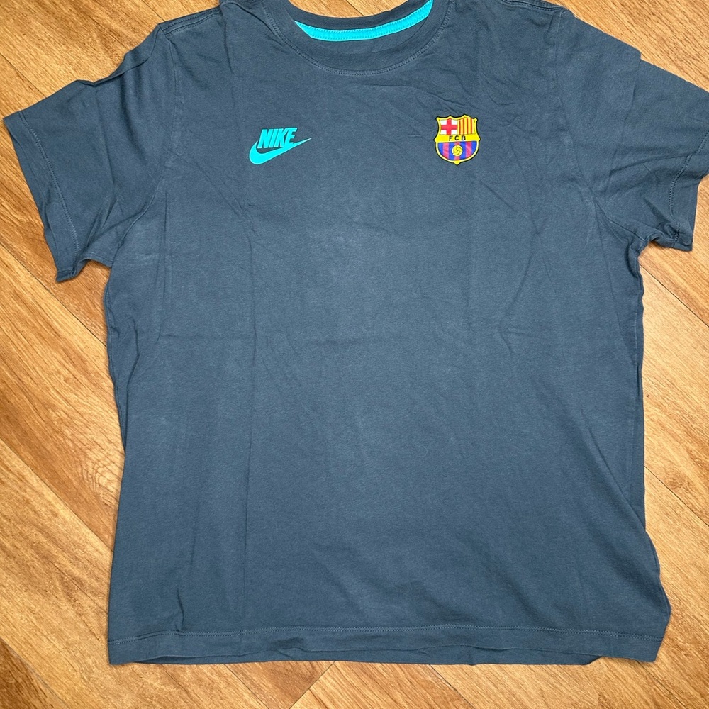 Nike Blue Short Sleeve Tee with Barcelona Crest